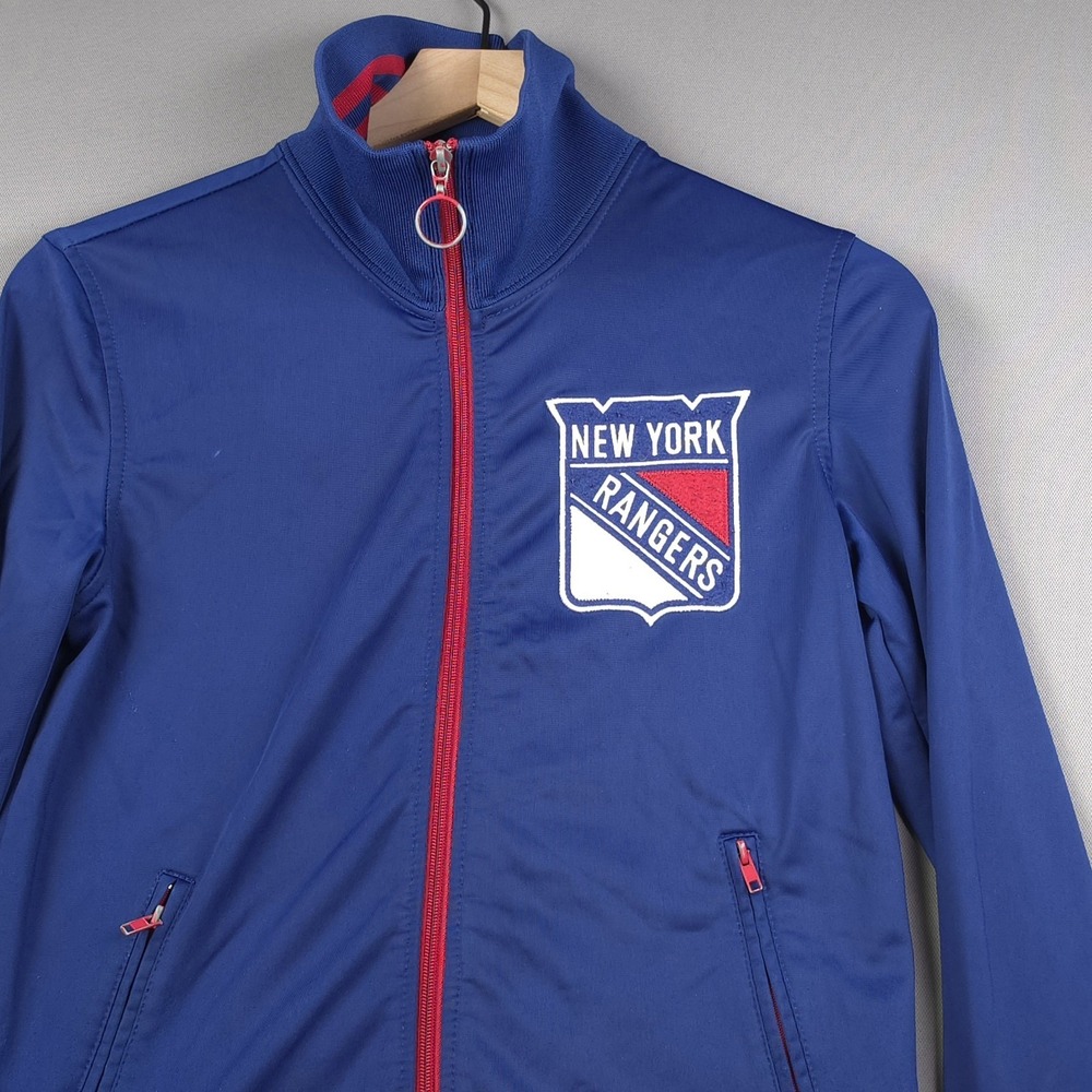 Mitchell & Ness New York Rangers Womens M Blue Full Zip Track Jacket NHL Vintage